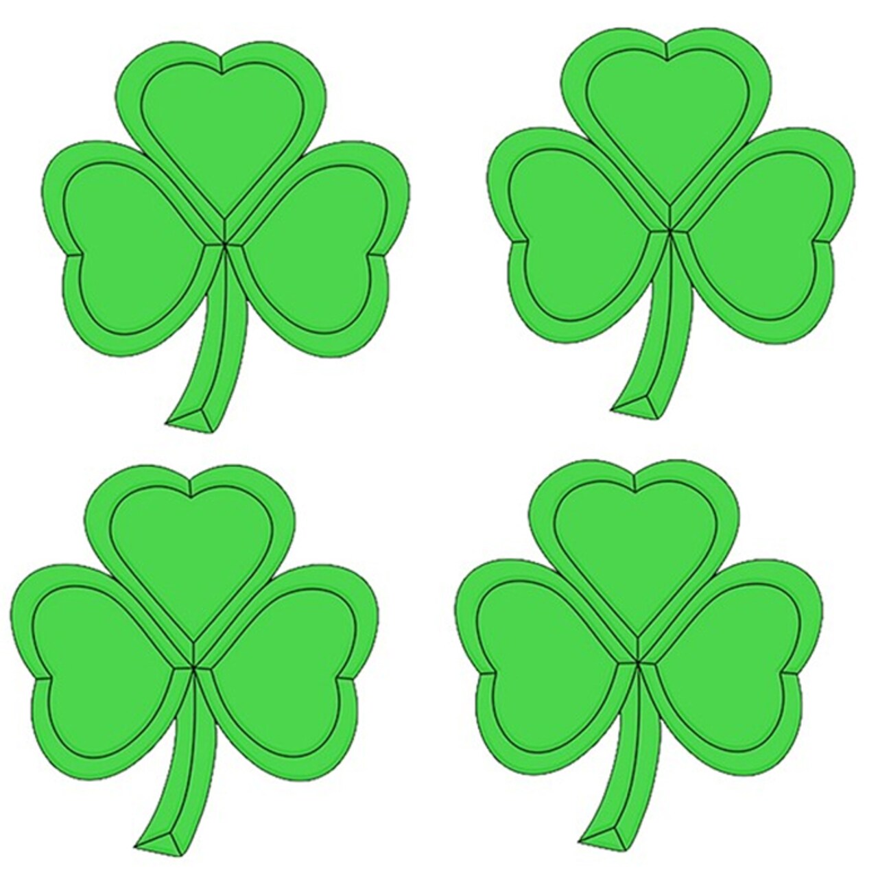 3.25"x3.75" Colored Exquisite Glass Shamrock Bevel Cluster COEC130